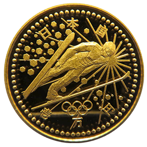 長野オリンピック記念10000円金貨幣(第一次)表面